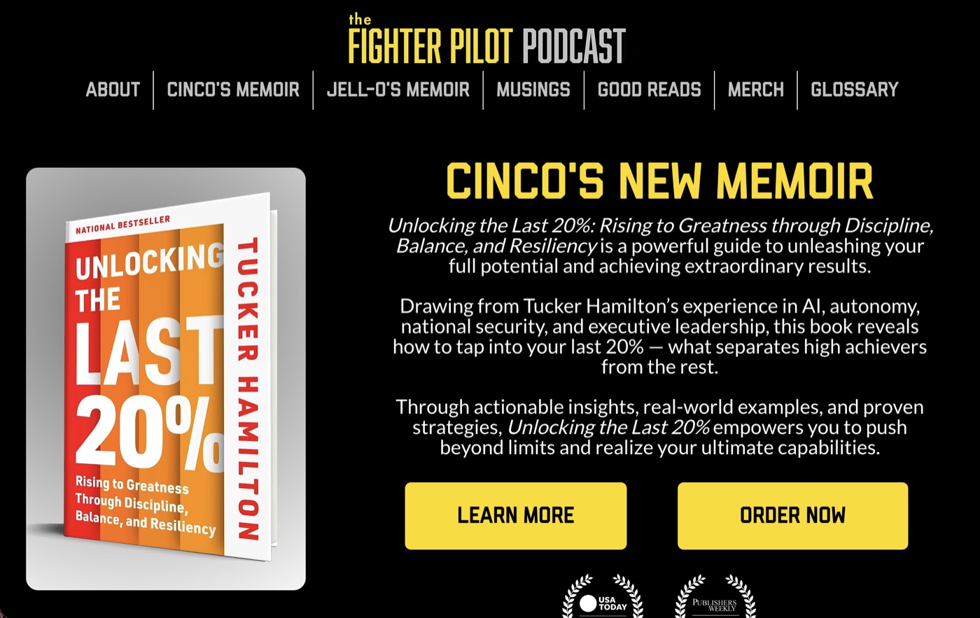 The Fighter Pilot Podcast website homepage