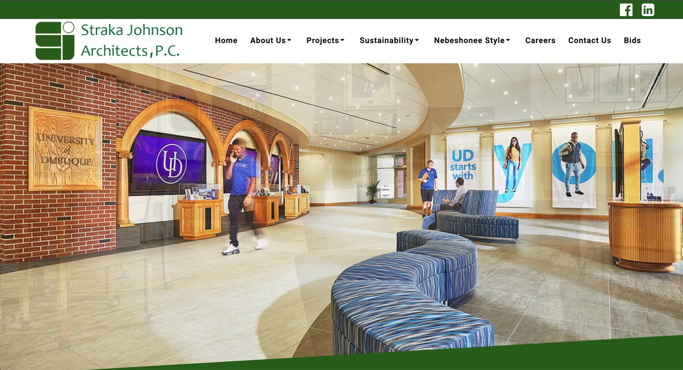 Straka Johnson Architects website homepage